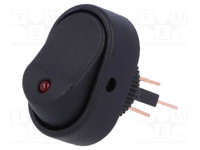 Rocker, Spst, Pos: 2, On-Off, 30a/12vdc, Preto, Led, 12vdc, -20&divide;85c
