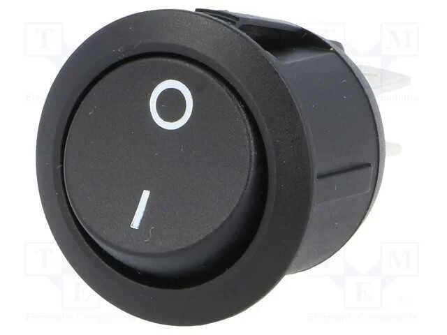 ROCKER, DPST, Pos: 2, ON-OFF, 10A/250VAC, preto, .