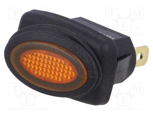 Rocker, Spst, Pos: 2, On-Off, 10a/250vac, Laranja, Ip65, 50mo