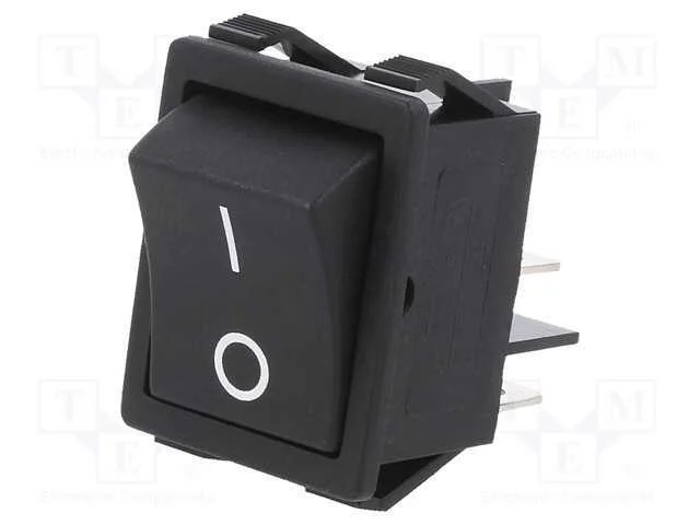 Rocker, Spst-No X2, Pos: 2, On-Off, 16a/250vac, Preto, 20mo