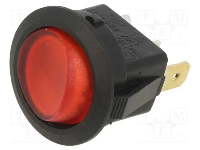 Rocker, Spst-No, Pos: 2, Off-On, 16a/125vac, Transparente, Ul94v-2