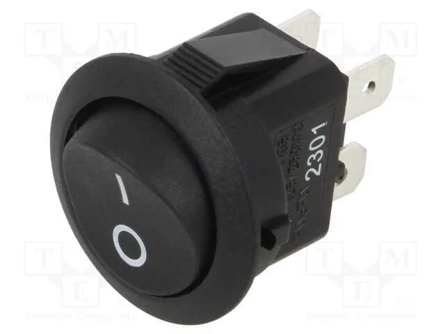 Rocker, Dpst, Pos: 2, On-Off, 10a/125vac, Preto, N&atilde;o Disp, -20&divide;105c