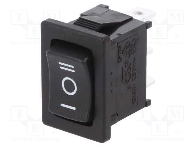Rocker, Sp3t, Pos: 3, On-Off-On, 10a/250vac, Preto, N&atilde;o Disp, 50mo