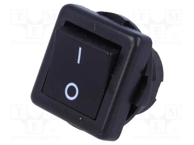 Rocker, Spst, Pos: 2, On-Off, 6a/250vac, Preto, N&atilde;o Disp, 50mo