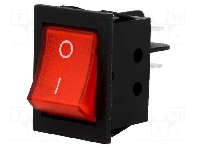 Rocker, Dpst, Pos: 2, On-Off, 15a/250vac, Vermelho, N&atilde;o Disp, 35mo
