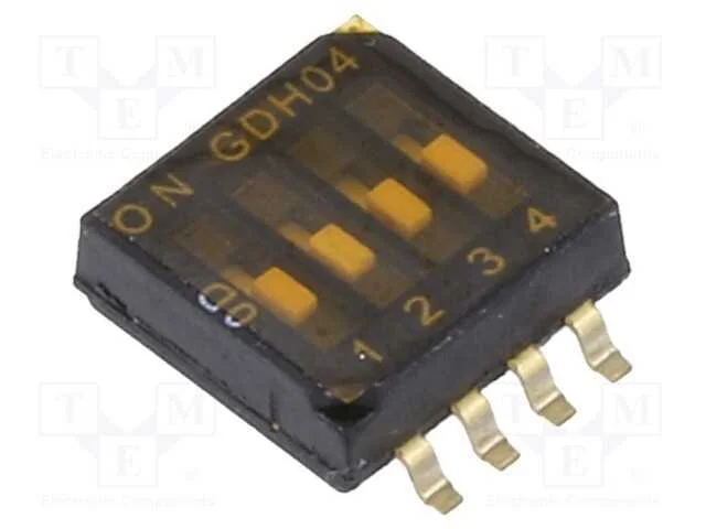 Interruptor: DIP-SWITCH, Quantidade de sec&ccedil;&otilde;es: 4.