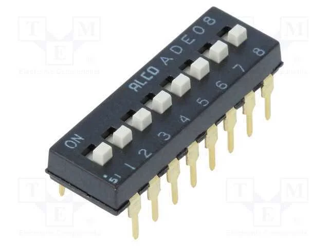 Interruptor: DIP-SWITCH, Quantidade de sec&ccedil;&otilde;es: 8.