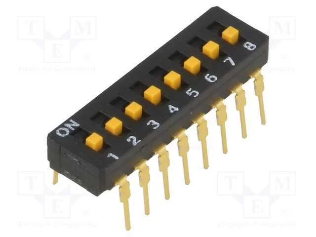 Interruptor: DIP-SWITCH, Quantidade de sec&ccedil;&otilde;es: 8.