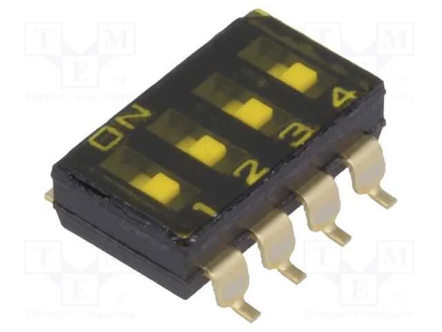Interruptor: DIP-SWITCH, Quantidade de sec&ccedil;&otilde;es: 4.