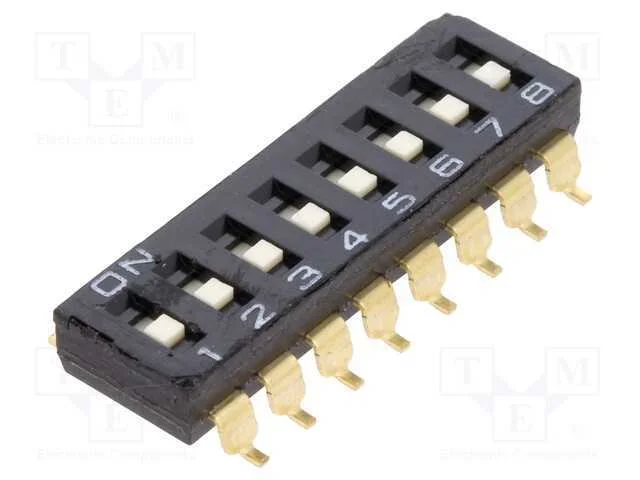 Interruptor: DIP-SWITCH, Quantidade de sec&ccedil;&otilde;es: 8.