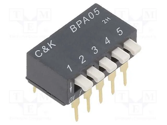 Interruptor: DIP-SWITCH, Quantidade de sec&ccedil;&otilde;es: 5.