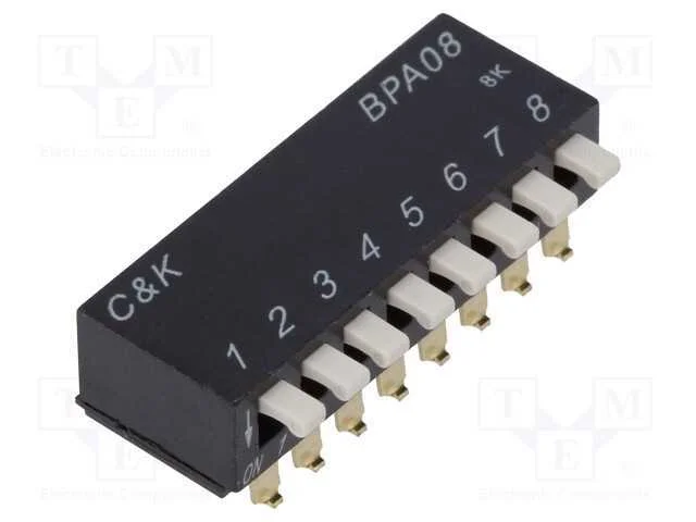 Interruptor: DIP-SWITCH, Quantidade de sec&ccedil;&otilde;es: 8.