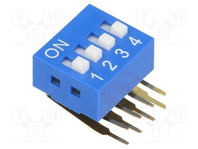 Interruptor: DIP-SWITCH, Quantidade de sec&ccedil;&otilde;es: 4.