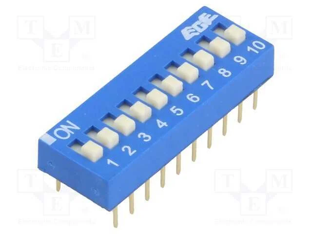 Interruptor: DIP-SWITCH, Quantidade de sec&ccedil;&otilde;es: 1.