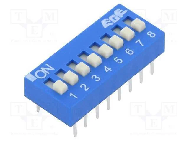 Interruptor: DIP-SWITCH, Quantidade de sec&ccedil;&otilde;es: 8.