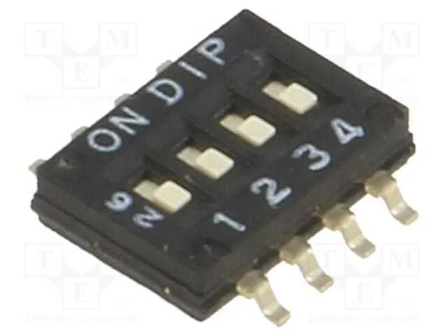 Interruptor: DIP-SWITCH, Quantidade de sec&ccedil;&otilde;es: 4.