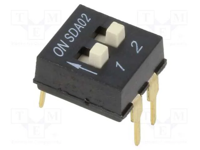 Interruptor: DIP-SWITCH, Quantidade de sec&ccedil;&otilde;es: 2.