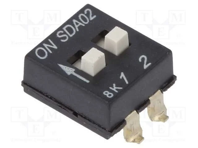 Interruptor: DIP-SWITCH, Quantidade de sec&ccedil;&otilde;es: 2.