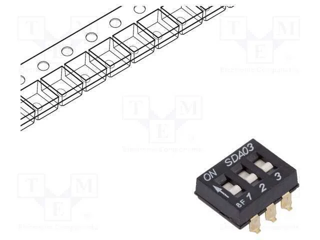 Interruptor: Dip-Switch, Quantidade de Sec&ccedil;&otilde;es: 3, Off-On, Pos: 2