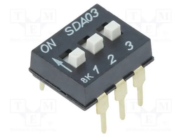 Interruptor: DIP-SWITCH, Quantidade de sec&ccedil;&otilde;es: 3.