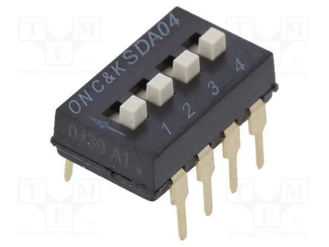 Interruptor: DIP-SWITCH, Quantidade de sec&ccedil;&otilde;es: 4.