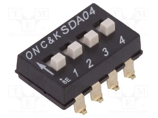 Interruptor: DIP-SWITCH, Quantidade de sec&ccedil;&otilde;es: 4.