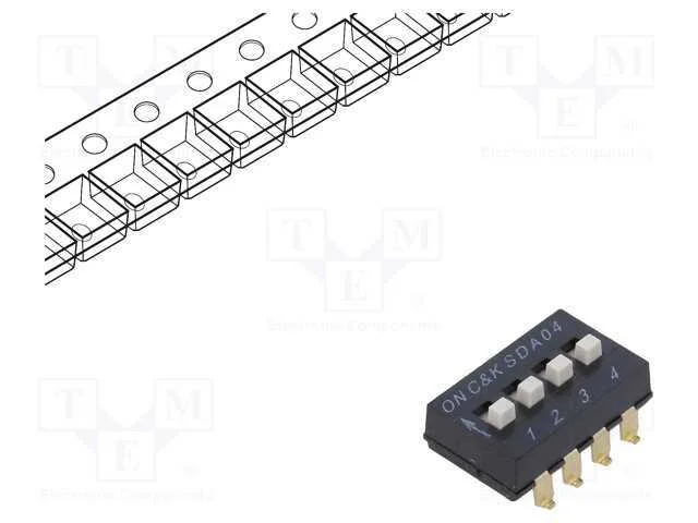 Interruptor: Dip-Switch, Quantidade de Sec&ccedil;&otilde;es: 4, Off-On, Pos: 2