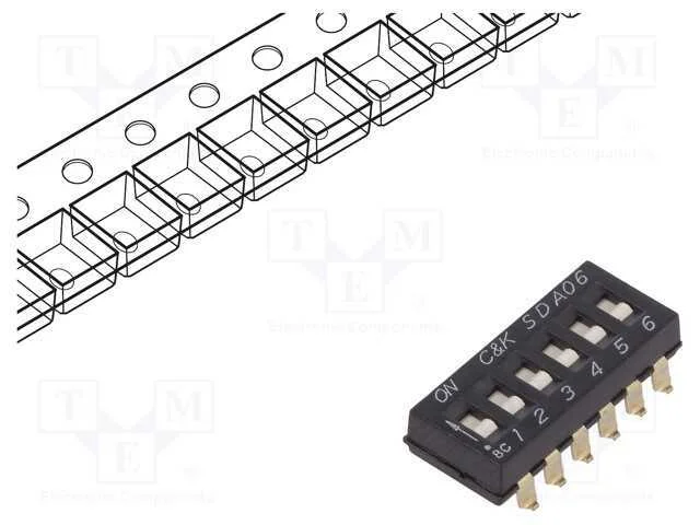 Interruptor: Dip-Switch, Quantidade de Sec&ccedil;&otilde;es: 6, Off-On, Pos: 2
