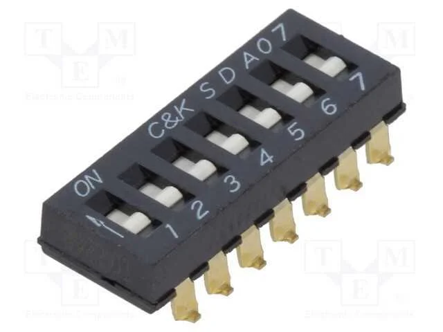 Interruptor: DIP-SWITCH, Quantidade de sec&ccedil;&otilde;es: 7.