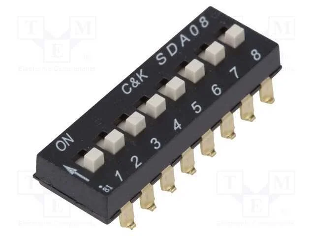 Interruptor: DIP-SWITCH, Quantidade de sec&ccedil;&otilde;es: 8.