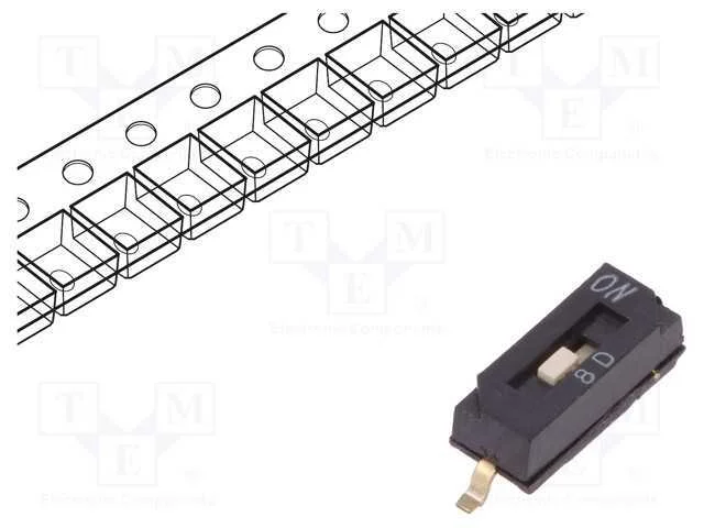 Interruptor: DIP-SWITCH, Quantidade de sec&ccedil;&otilde;es: 1.