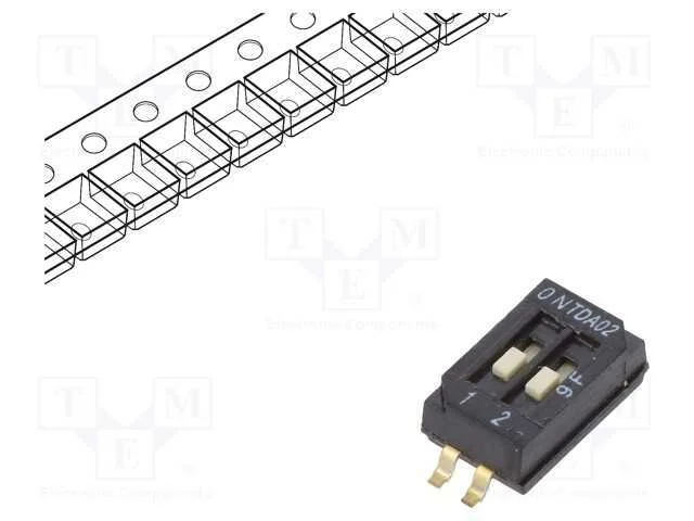Interruptor: Dip-Switch, Quantidade de Sec&ccedil;&otilde;es: 2, Off-On, Pos: 2