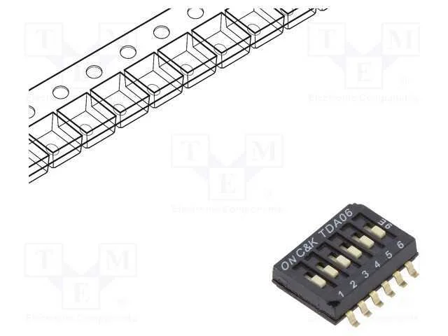 Interruptor: Dip-Switch, Quantidade de Sec&ccedil;&otilde;es: 6, Off-On, Pos: 2