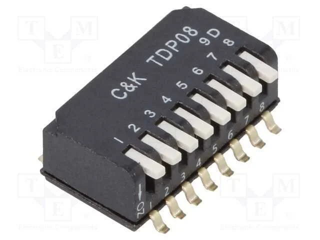 Interruptor: DIP-SWITCH, Quantidade de sec&ccedil;&otilde;es: 8.