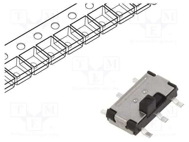 Interruptor: de Corredi&ccedil;a, Pos: 2, Dpdt, 0,1a/12vdc, On-On, Smt