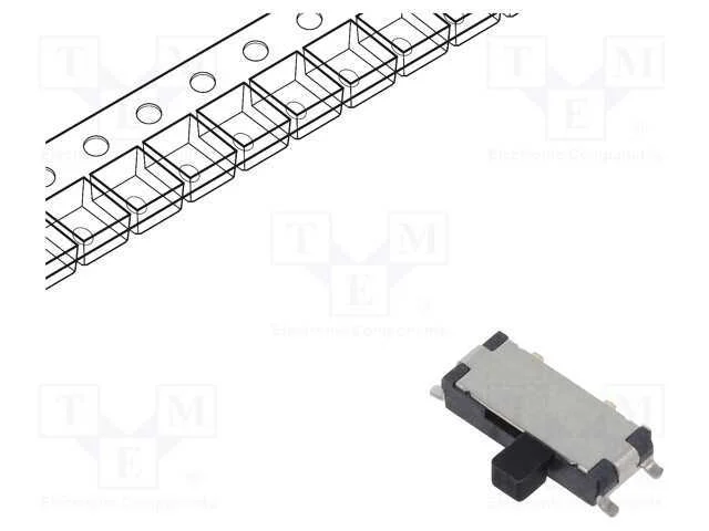 Interruptor Deslizante, Pos: 2, SPDT, 0,025A/24VDC