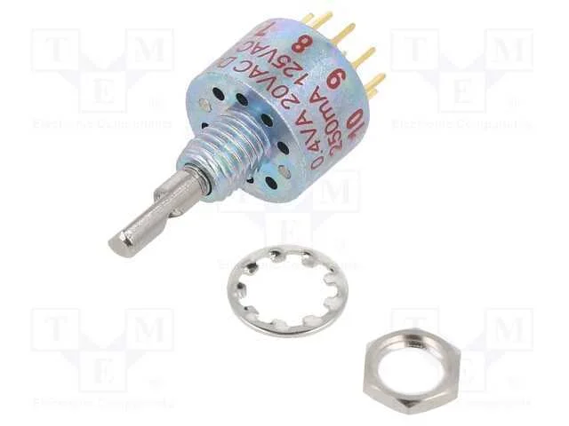 Interruptor: girat&oacute;rio, Pos: 5, 0,25A/125VAC, 0,2.