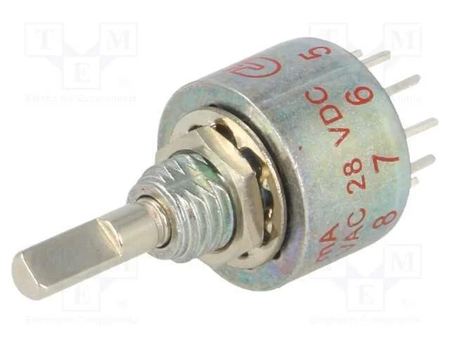 Interruptor: girat&oacute;rio, Pos: 10, 0,25A/125VAC, 0,.