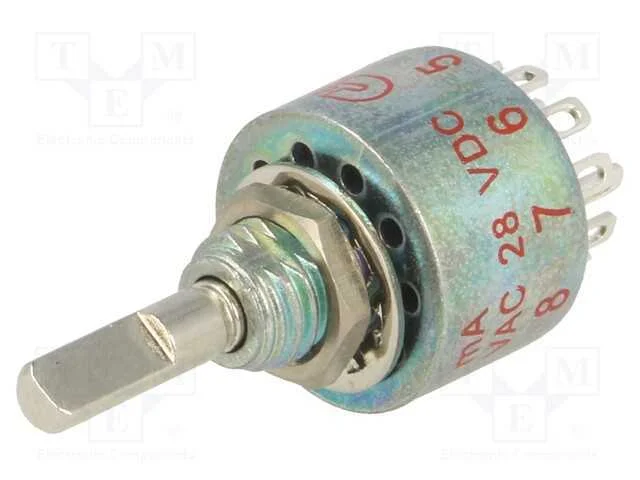 Interruptor: girat&oacute;rio, Pos: 5, 0,25A/125VAC, 0,2.