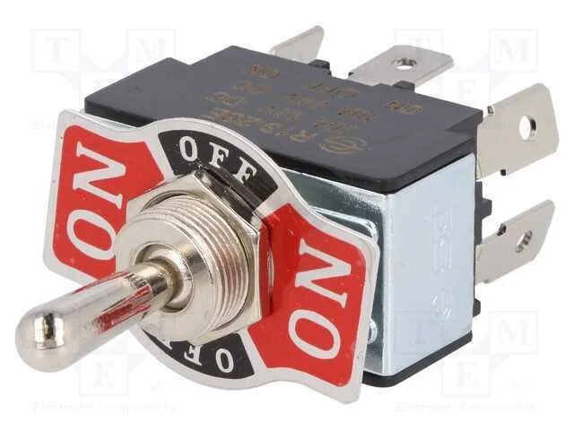 Interruptor: de Alavanca, Pos: 3, Dp3t, On-Off-On, 20a/12vdc, 50mo