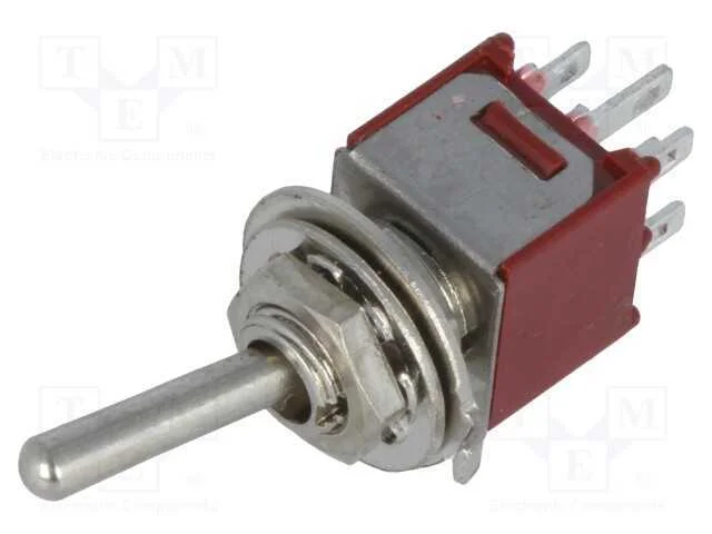Interruptor: de alavanca, Pos: 2, DPDT, ON-ON, 1A.