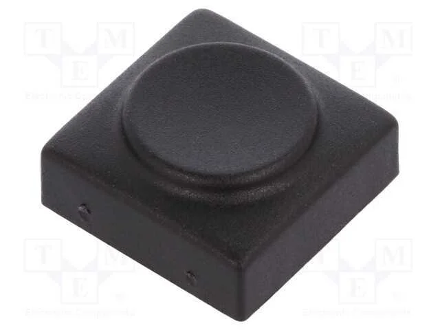 Tecla, retangular, preta, poliamida, 15,5x15,5mm