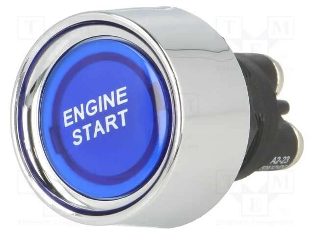 Interruptor: de Press&atilde;o, Pos: 2, Spst-No, 50a/12vdc, Azul, Ilum: Led