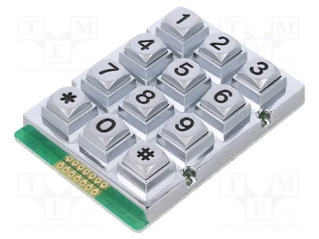 Teclado: metal, Quant.de bot: 12, n&atilde;o disp, metal.
