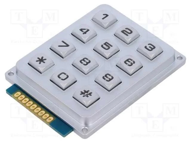 Teclado: Metal, Quant.De Bot: 12, Led, Metal, 200mo, 1,2n, 20ma, 3,3v
