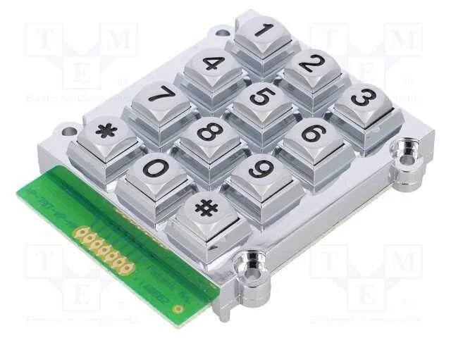 Teclado: metal, Quant.de bot: 12, n&atilde;o disp, metal.
