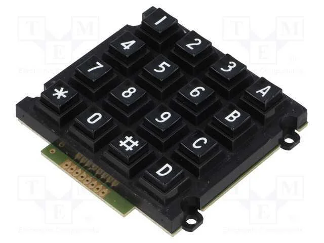 Teclado: industrial; Quant.de bot: 16; n&atilde;o disp; pl&aacute;stico; 200mO