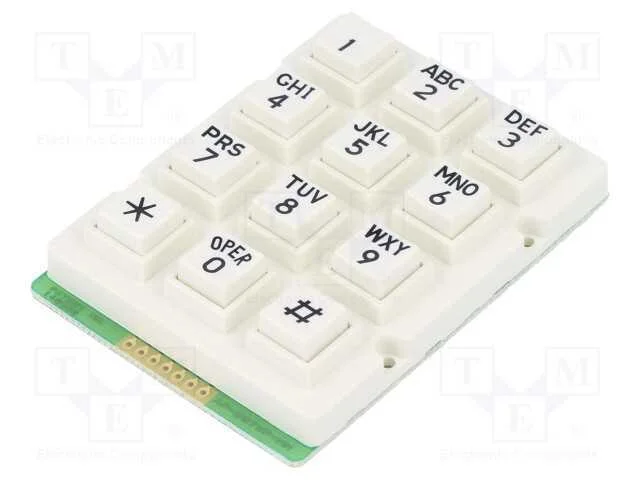 Teclado: pl&aacute;stico, Quant.de bot: 12, n&atilde;o disp, pl.