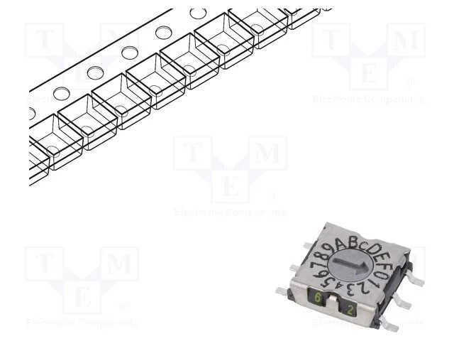 Emissor de C&oacute;digo, Hex/Bcd, Pos: 16, Smd, Rcontacto Max: 80mo, P25