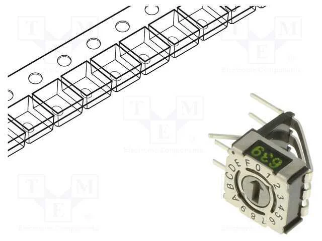 Emissor de c&oacute;digo, HEX/BCD, Pos: 16, THT, Rcontac.
